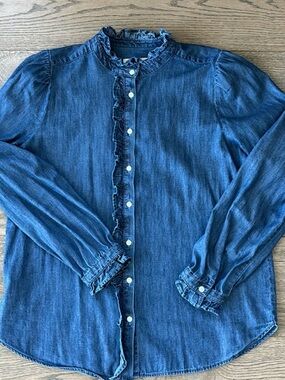 Loft Denin Ruffle Shirt